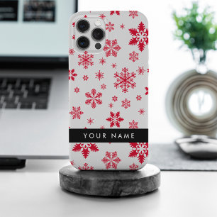 Rote Schneeflocken, Ihr Name, Personalisieren Case-Mate iPhone Hülle
