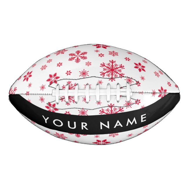 Rote Schneeflocken, Ihr Name, Personalisieren Football (Vorderseite)