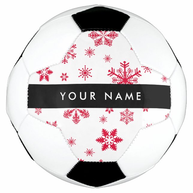 Rote Schneeflocken, Ihr Name, Personalisieren Fußball (Vorderseite)
