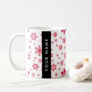 Rote Schneeflocken, Ihr Name, Personalisieren Kaffeetasse