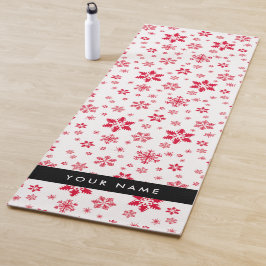 Rote Schneeflocken, Ihr Name, Personalisieren Yogamatte