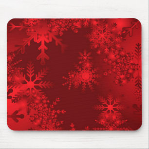 Rote Schneeflocken Mousepad