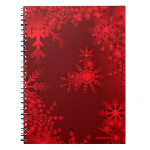 Rote Schneeflocken Notizblock