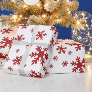 Rote Schneeflocken Schnee Winter Weihnachten Ferie Geschenkpapier