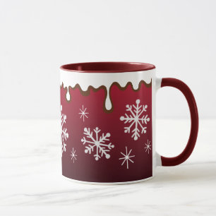 Rote Schneeflocken-Tasse Tasse