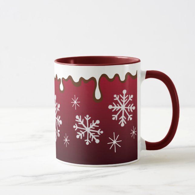 Rote Schneeflocken-Tasse Tasse (Rechts)