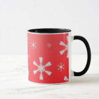 Rote Schneeflocken-Tasse