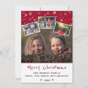 Rote Schneeflocken Weihnachten Familie 4 Foto Coll