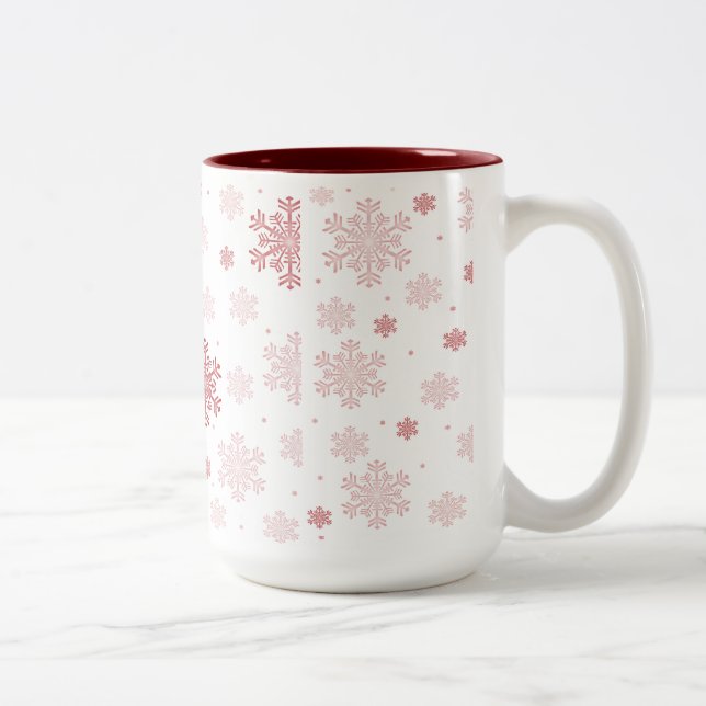 Rote Schneeflocken - Winter Hot Cocoa Tasse (Rechts)