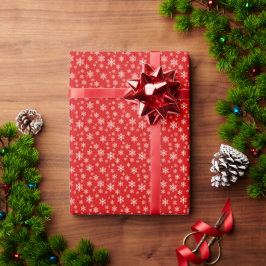 Rote Schneeflocken Wintermuster Geschenkpapier