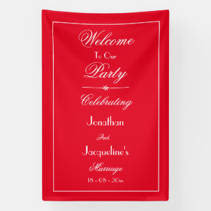 Rote Schrift Hochzeit Begrüßung Foto Hintergrund Banner
