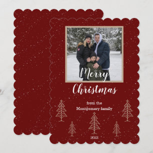 rote Schrift Weihnachtsfoto-Flatcard