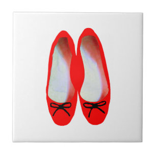 Rote Schuhe Fliese