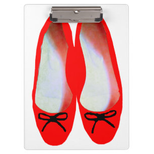 Rote Schuhe Klemmbrett