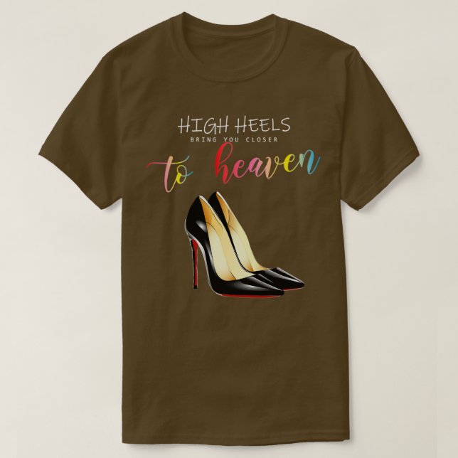 Rote Schuhe mit hohen Absätzen T-Shirt (Design vorne)
