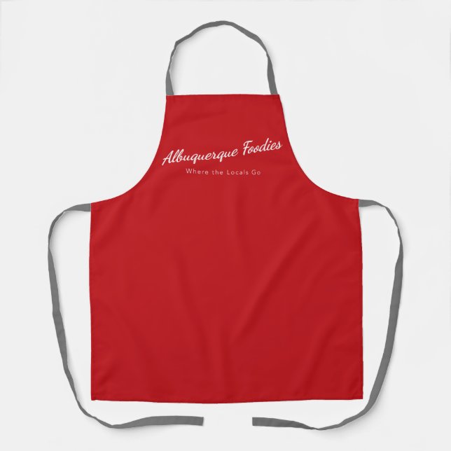 Rote Schürze mit Albuquerque Foodies-Logo (Vorderseite)