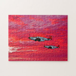 "Rote Schwänze im Sonnenuntergang" Puzzlespiel