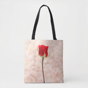 Rote Schwarz-weiße Rose Tasche