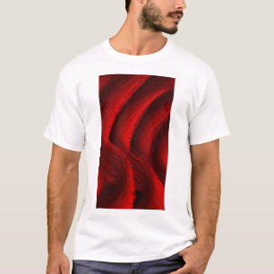 Rote & schwarze abstrakte, fließende, kühne modern T-Shirt