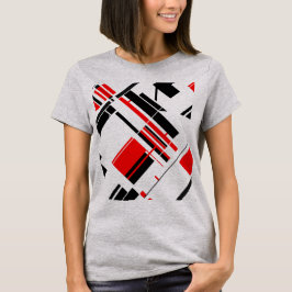 Rote, schwarze, diagonale Formen Linien MCM inspir T-Shirt
