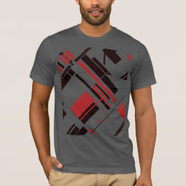 Rote schwarze Diagonalformen Linien MCM Abstrakt a T-Shirt