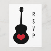 Rote/Schwarze Gitarre UAWG Postkarte