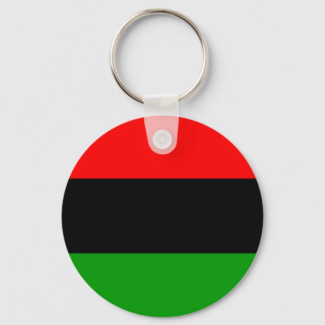 Rote, schwarze, grüne afrikanische Flagge Schlüsselanhänger (Vorderseite)
