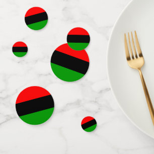 Rote, schwarze, grüne Pan-Afrikaner-Flagge Konfetti
