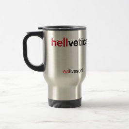Rote & schwarze Helvetica-Wortmarke Reisebecher