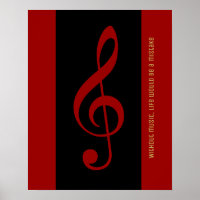 rote schwarze Musiknote (Dreifach-Klammer)