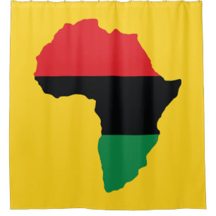 Rote, schwarze u. grüne Afrika-Flagge Duschvorhang