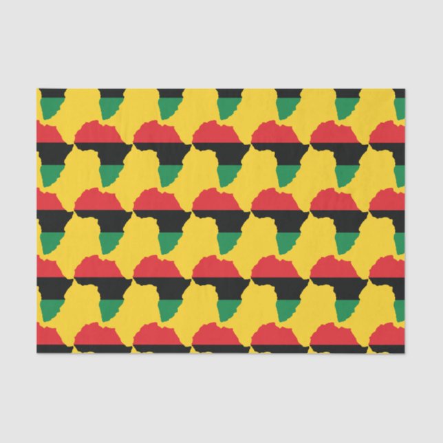 Rote, schwarze u. grüne Afrika-Flagge Seidenpapier (Vorderseite)