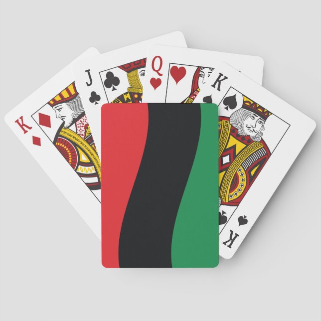 Rote, schwarze u. grüne Flagge Spielkarten (Rückseite)