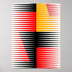 Rote, schwarze und gelbe Bilder Poster
