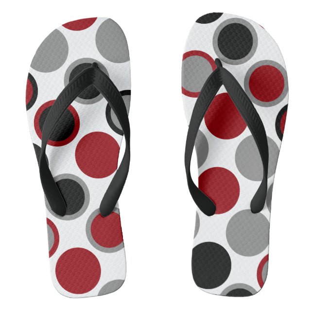 Rote, schwarze und graue Kreise Flip Flops (Fußbett)