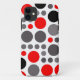 Rote, schwarze und graue Polka-Punkte nahtlos graf Case-Mate iPhone Hülle (Rückseite)
