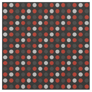 Rote, schwarze und graue Polka-Punkte Stoff