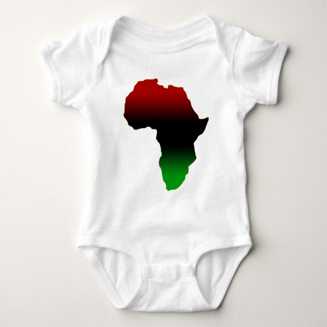 Rote, schwarze und grüne Afrika-Form Baby Strampler (Vorderseite)