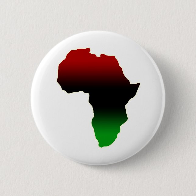 Rote, schwarze und grüne Afrika-Form Button (Vorderseite)