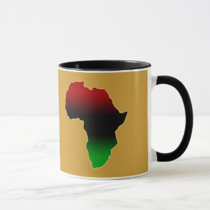 Rote, schwarze und grüne Afrika-Form Tasse