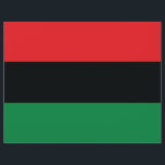 Rote, Schwarze und Grüne Flagge Flyer<br><div class="desc">Die 3 panafrikanischen Farben auf der Fahne repräsentieren: rot: das Blut, das alle Menschen der schwarzen afrikanischen Herkunft vereint und zur Befreiung vergießt; SCHWARZ: Schwarze Menschen, deren Existenz als Nation, wenn auch nicht als Nation-Staat, durch die Existenz der Fahne bestätigt wird; und GRÜNE: der üppige natürliche Reichtum Afrikas. Vintage Alte...</div>