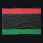 Rote, schwarze und grüne Flagge Geschirrtuch<br><div class="desc">Die 3 Pan-Afrikanischen Farben auf der Flagge stellen dar: ROT: das Blut, das alle Leute der Herkunft des schwarzen Afrikaners vereinigt und Halle für Befreiung; SCHWARZES: schwarze Menschen, deren Bestehen als Nation, obwohl nicht ein Nationalstaat, durch das Bestehen der Flagge bestätigt wird; und GRÜN: der reichliche natürliche Reichtum von Afrika....</div>