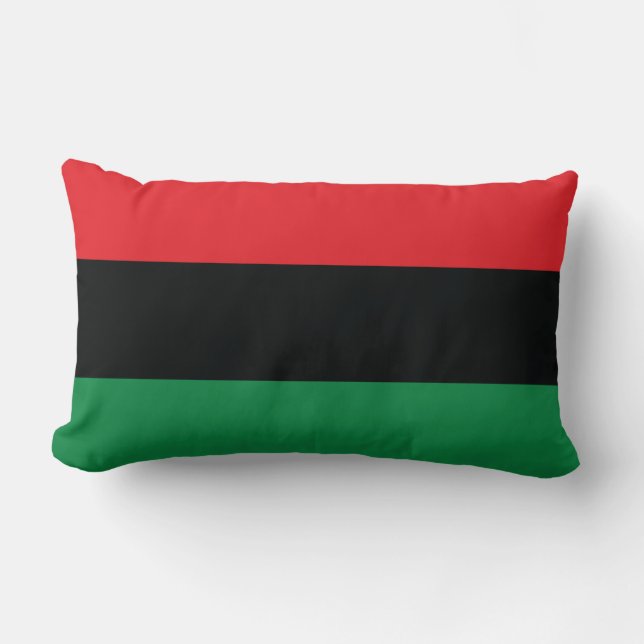 Rote, schwarze und grüne Flagge Lendenkissen (Vorderseite)