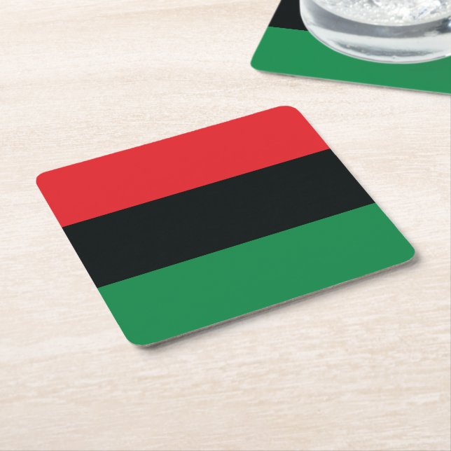 Rote, Schwarze und Grüne Flagge Rechteckiger Pappuntersetzer (angewinkelt)