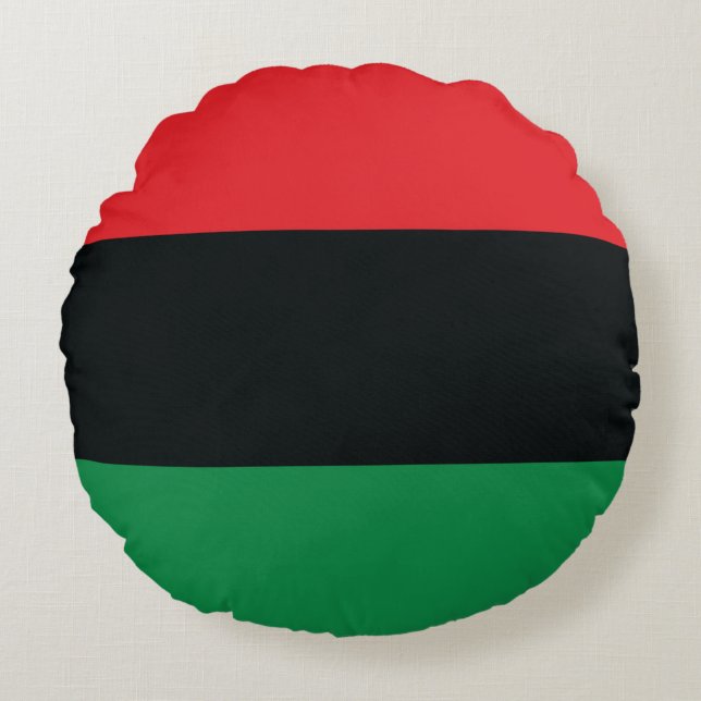 Rote, Schwarze und Grüne Flagge Rundes Kissen (Vorderseite)