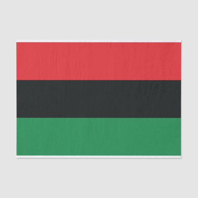Rote, schwarze und grüne Flagge Seidenpapier (Vorderseite)