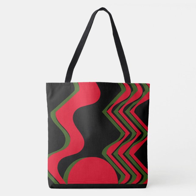 ROTE SCHWARZE UND GRÜNE TASCHE (Vorderseite)