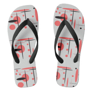Rote, schwarze und weiße Sommer Flip Flops