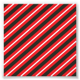 Rote schwarze weiße diagonale Linien geometrische  Fotodruck