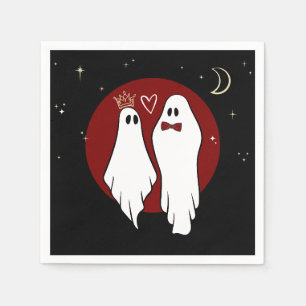 Rote Seelenverwandte Halloween-Hochzeit Serviette